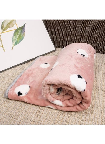 Buy Cute Sheep Printed Soft Flannel Blanket Microfiber Super Soft Warm Plush Cozy Lightweight Baby Blanket 100*70cm in Saudi Arabia