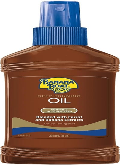 Buy Banana Boat Deep Tanning Oil-Contains No Sunscreen-Carrot & Extracts-A Gold Blend-Keep Skin Feeling Soft Moisturized-Promoting Long Lasting Color-236Ml in UAE