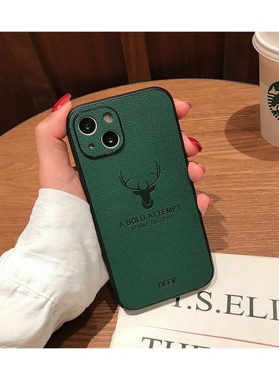 Buy Antler leather Soft Shell Case for iPhone 13 6.1 Green in UAE
