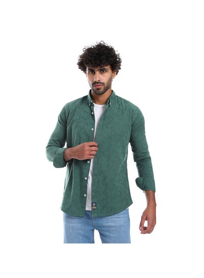 Buy Self Pattern Full Buttoned Shirt - Green in Egypt
