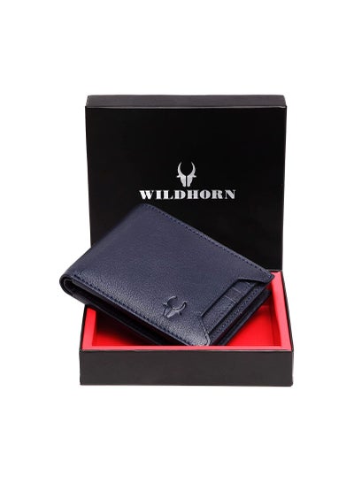 Buy Wild Horn Blue Leather Mens Leather Wallet WH1251 in UAE