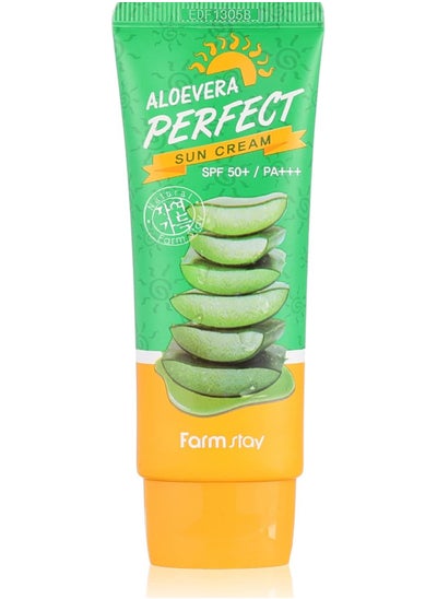 اشتري Farm Stay Aloevera Perfect Sun Cream SPF50 70g في مصر