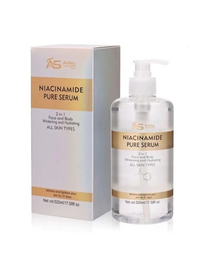 Buy Ashley Shine Niacinamide Pure Serum 2 in 1 Face & Body Whitening and Hydrating Skin 520ml in Saudi Arabia