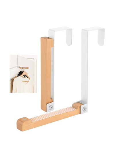 Buy 2 Pack Folding Door Hook Wooden Foldable Coat Hooks, Space Saving Over Door Hooks Perfect for Drying Clothes, Hanging Coat, Hat, Towel, Bag in Saudi Arabia