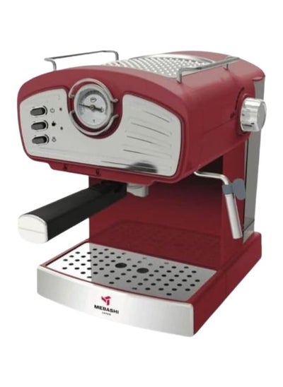 Buy MEBASHI Espresso Coffee Machine, 1.5 L Capacity, 20 Bar Pressure, Detachable Water Tank, Frother, Drip Tray (ME-ECM2035) (Red) in UAE