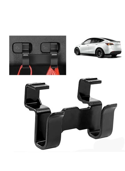 Buy Rear Trunk Hook, Trunk Grocery Bag Hooks, Trunk Modification Upgarde Storage Organizer Storage Bags Holders, ABS Material, Compatible with Tesla Model Y 2022 2021 (Black) in UAE