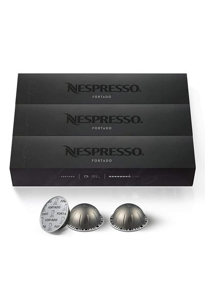 اشتري Nespresso Capsules Vertuoline Fortado Gran Lungo Espresso Pack of 3 Sleeves Total of 30 Capsules في الامارات