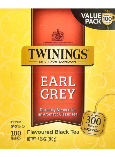 Buy Flavored Black Tea Earl Grey  100 Tea Bags 7.05 oz (200 g) in UAE