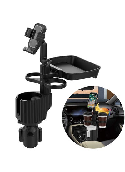 Buy Car Cup Holder Expander Tray, 4-in-1 Adjustable Car Table Adjustable Food Car Tray, 360°Rotation Multifunctional Car Food Tray Table for Eating, Dual Cup Holder, Travel Road Trip Essentials in Saudi Arabia