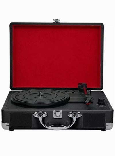 اشتري Phonograph Turntable With Speakers Vintage Phonograph Record Player Stereo Sound Black EU-type في السعودية