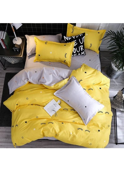 Buy Single Size Bedsheet 4 Pieces Duvet Cover Set with Fitted Sheet  Soft Breathable Microfiber Bedding Cover Set 1 Duvet Cover 1 Fitted Sheet 2 Pillow Cases in UAE