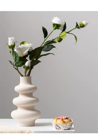 Buy White Wave Design Flower Vase in Saudi Arabia