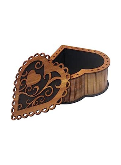 Buy Arts Of Laser Wooden Heart Gift Box - Brown in Egypt