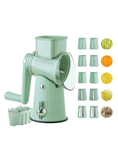 Buy Stainless Steel Rotary Cheese Grater with Handles Ideal Parmesan Cheese Grater and Vegetable Cutter in Saudi Arabia