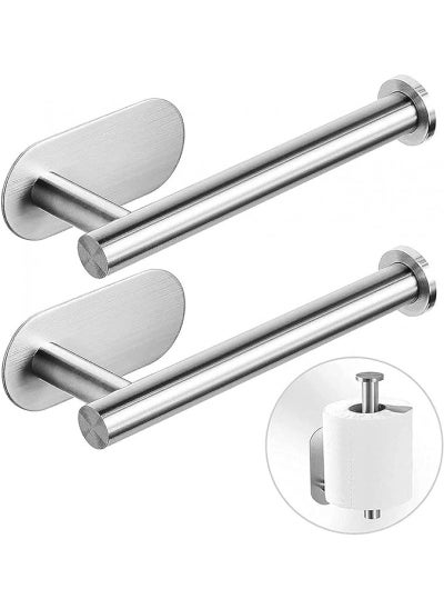 Buy 2 Packs Toilet Paper Holder Paper Towel Holder Dispenser Stainless Steel Rust-Proof Toilet Paper Holder Wall Mounted (silver) in UAE