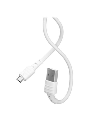 Buy Data Cable-Zero Sense Series 2.4A High Elastic Tpe Fast Charge Data Cable Rc-179M-White in Egypt