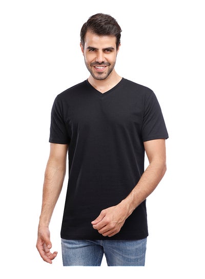 اشتري Coup Regular Fit Basic T-Shirt For Men Color Black في مصر
