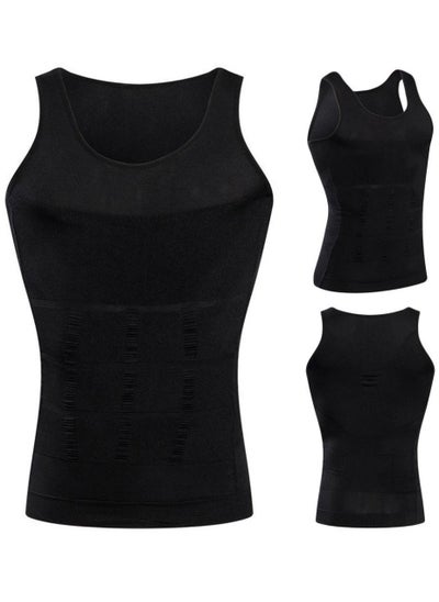 Buy Spall Mens Slimming Body Shape Wear Corset Vest Shirt Compression Abdomen Tummy Belly Control Slim Waist in UAE