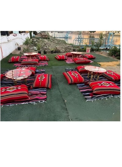Buy A base or a majlis in the Arabic style, consisting of a table, 4 cushions, floor kilims, 100% handmade in Egypt