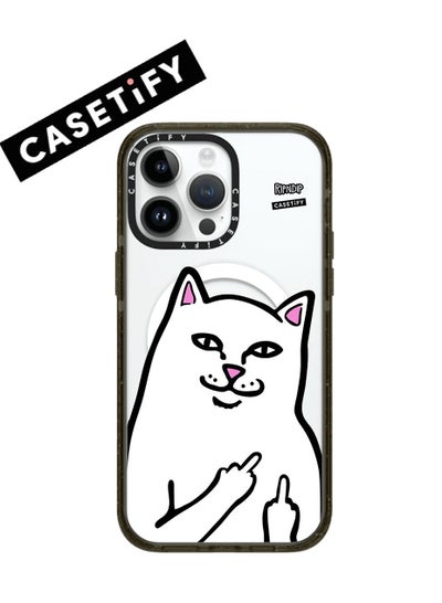 Buy Apple iPhone 14 Pro Max Case,Middle finger cat Magnetic Adsorption Phone Case - Semi transparent in UAE