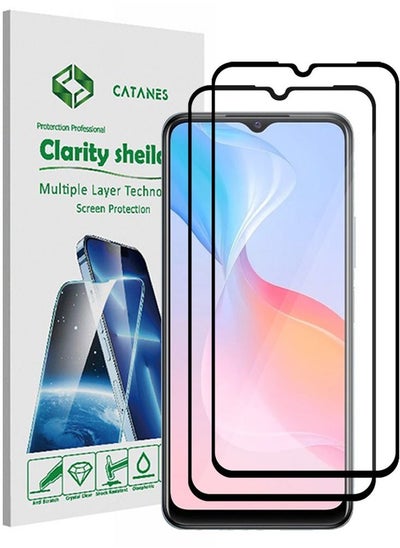 اشتري 2 Pack For Vivo Y21 Screen Protector Tempered Glass Full Glue Back في الامارات