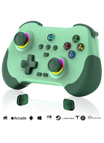 اشتري Mobile Gaming Controller for iPad/iPhone/Tablet, Cloud Controller Remote Joystick for iOS/Android, Wireless Switch Controller with Macro Buttons/Hall-Rocker/Hall-Trigger/Dual Vibration (Green) في السعودية