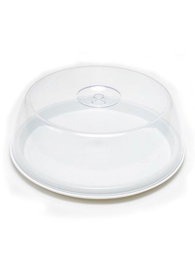 Buy Cake Plate with Cover Clear/White 30.2x10.6cm in Saudi Arabia