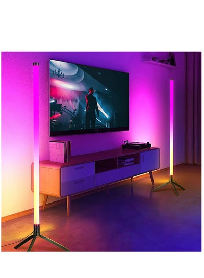 Buy Floor Lamp Dazzling Colourful Ambient Light RGB Bluetooth Remote Control Sound Control Living Room Bedroom Corner Lamp in UAE
