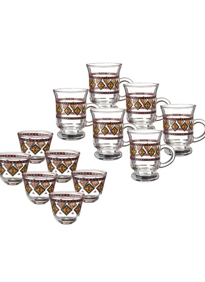 Buy 12 Piece Tea Cup And Cawa Set in Saudi Arabia