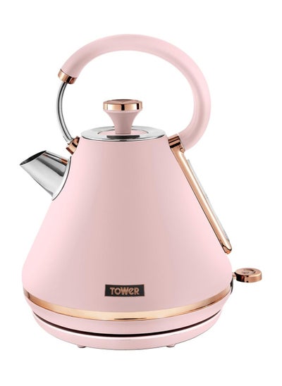 Buy T10044PNK Cavaletto Pyramid Kettle - 1.7L, Fast Boil, Detachable Filter, 3000W, Marshmallow Pink & Rose Gold, Ideal for Busy Households in UAE