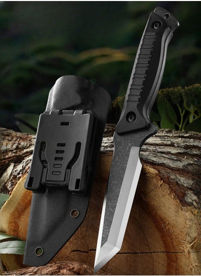 Buy High Hardness Sharp Small Straight Knife Outdoor Knife Field Portable Survival Knife Multifunctional Tactical Knife - Black in Saudi Arabia