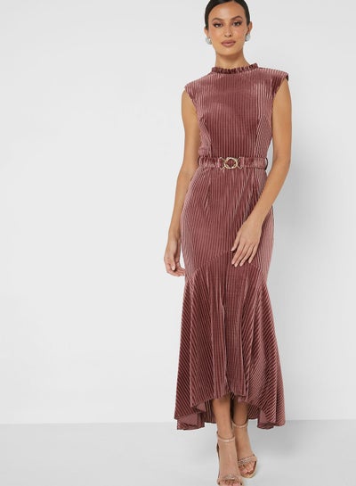 Buy Ruffle Hem Knitted Dress in UAE