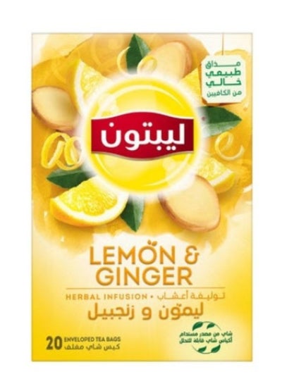 Buy Lipton Herbal Infusion Tea Lemon & Ginger, 20 Teabags 32grams in UAE