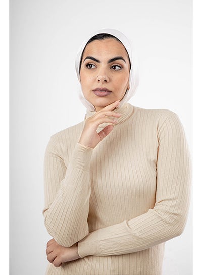 Buy Long Ribbed Pullover | Free Size | Bisque in Egypt