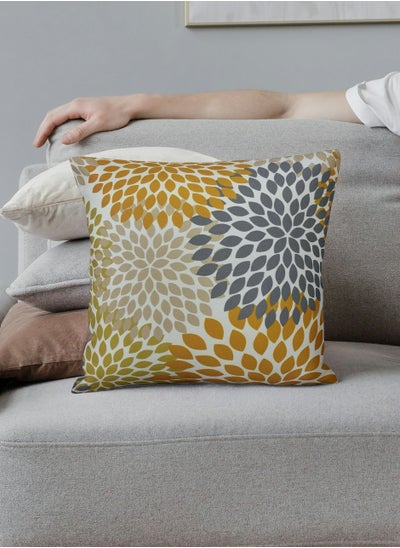 Buy Luxury Cotton Sofa Cushion Cover with A Durable Fabric With A Soft And Comfortable Texture With Floral Leaf Designs And Decent Colors On All Decors 45X45 cm in Saudi Arabia