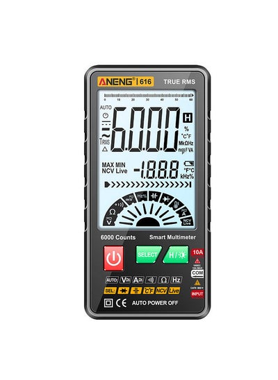 Buy ANENG 616 Smart Digital Multimeter Auto Range 6,000 Counts NCV Universal Meter True RMS Handheld Multifunctional Tester in UAE