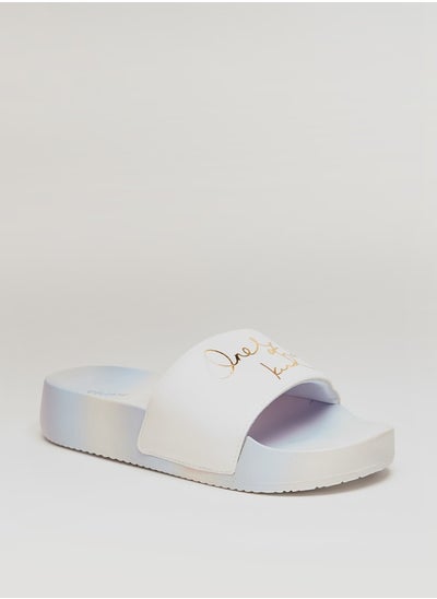 Buy Women's Typographic Print Slides in UAE