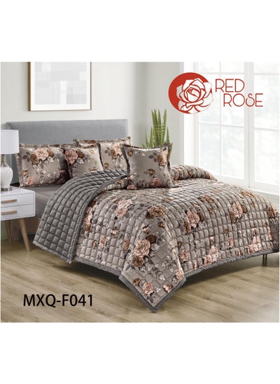 Buy Comforter set for two people 6piece bedspread, polyester 240 by 220cm in Saudi Arabia