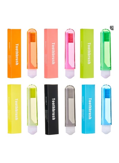 Buy 6 PCS Travel Toothbrush, Mini Travel Toothbrush Kit, Portable Soft Travel Toothbrushes, Folding Toothbrush Comes with a Toothbrush Box for Travel, Camping, School, Home, Business Trip (Multicolor) in Saudi Arabia