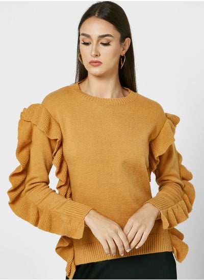 Buy Ruffle Sleeve Sweater in Saudi Arabia