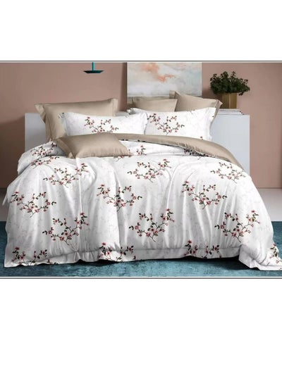 اشتري Petals and Floral Designs Single-Size Duvet Cover Set, Multicolour -160x210cm, Fitted sheets size (120x200)+30cm Cotton+Polyester في الامارات