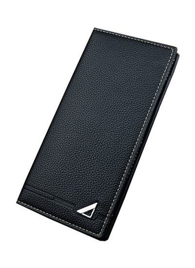 Buy Long Designer Business Leather Wallet Black in UAE