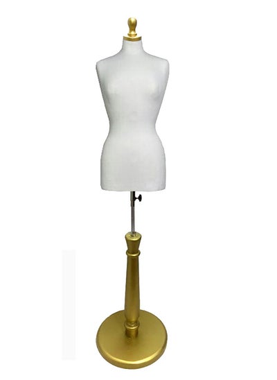 Buy Display Mannequin White Colour with Golden Round Base in Saudi Arabia