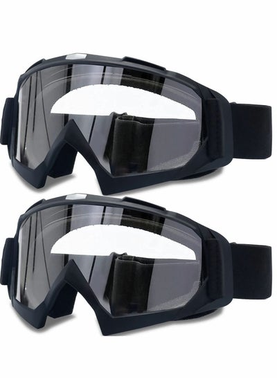 اشتري Adult Dirt Bike Goggles,  2 Pack ATV Motorcycle Goggles for Youth, Windproof ATV Goggles, Dust Proof Racing Goggles في الامارات