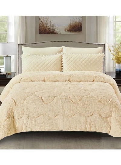 Buy 4 Pieces Winter HOURS Velvet Quilt Set, Jasmine-011B in Saudi Arabia