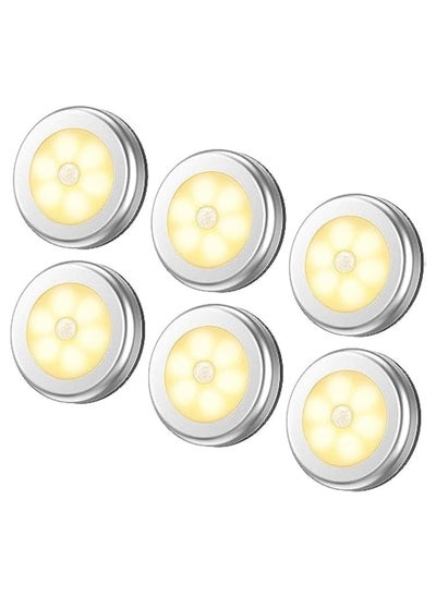 Buy 6-Piece Under Cabinet LED Lights with Sensor Warm White in Saudi Arabia