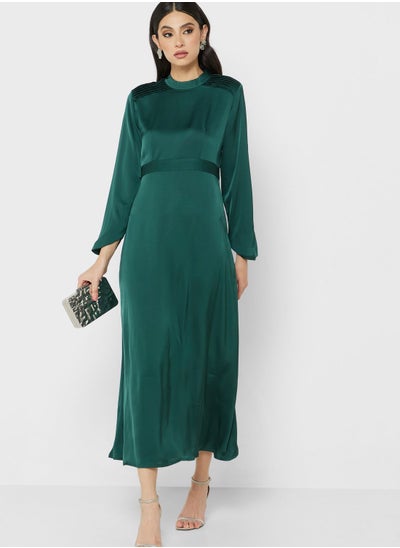 Buy Pintuck Shoulder Detail Dress in Saudi Arabia