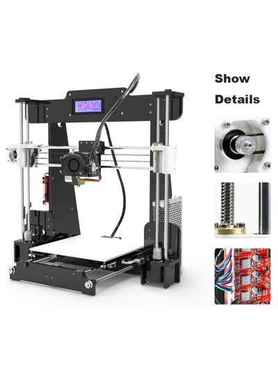 Buy A8 3D Printer, Self-Assembly, 0.4mm Nozzle, Aluminium Alloy Hotbed, LCD Desktop Reprap i3 with Tools in UAE