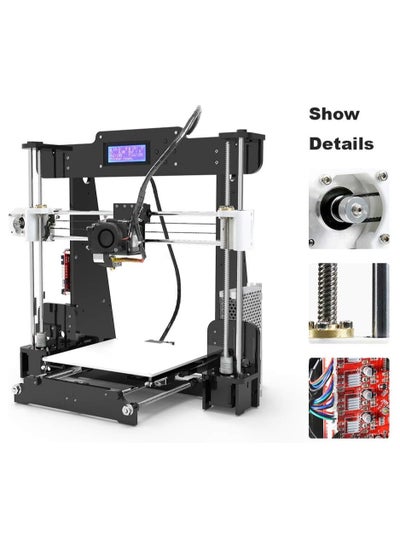 Buy A8 3D Printer, Self-Assembly, 0.4mm Nozzle, Aluminium Alloy Hotbed, LCD Desktop Reprap i3 with Tools in UAE