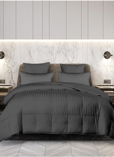 Buy Cozy Dreams All-Season  Double Comforter Duvet  - 220x230cm Grey in UAE